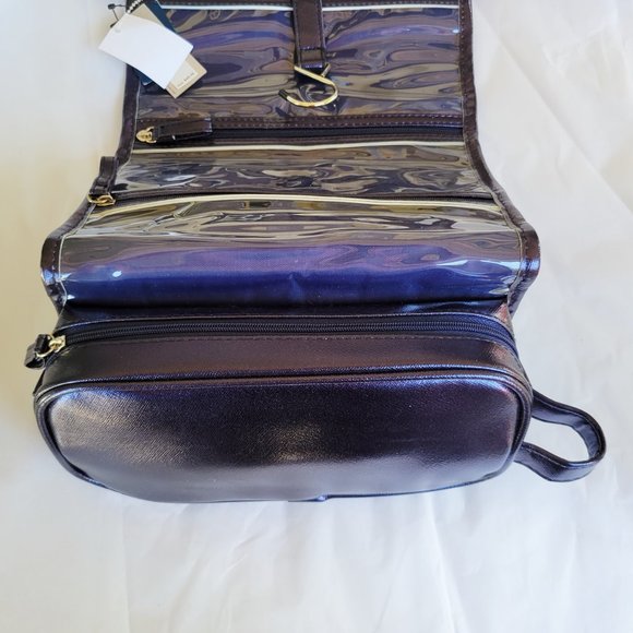 KENNETH COLE Reaction Navy Blue Hanging Travel Cosmetic/toiletry Bag Case Roll - Picture 5 of 7